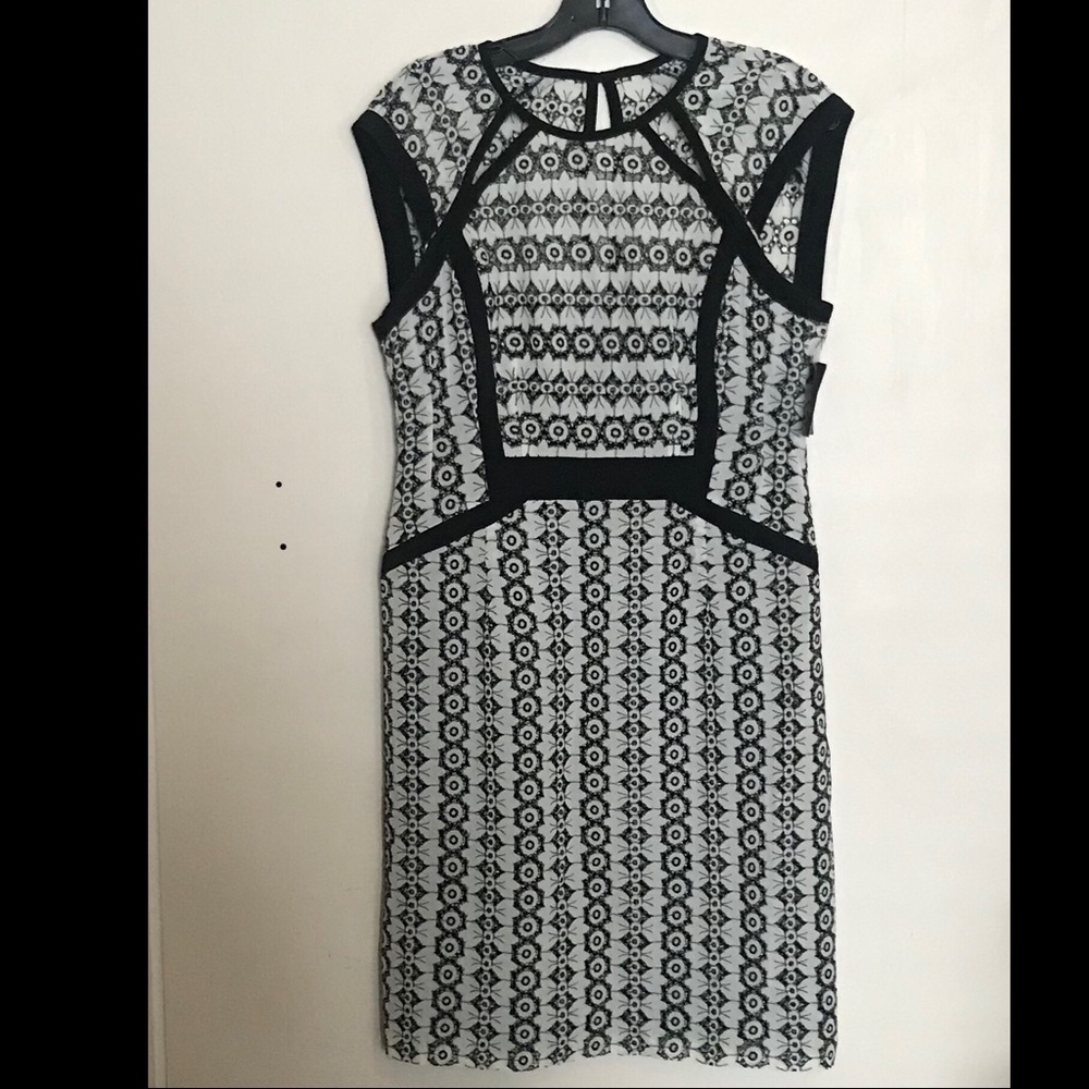 NWT Nanette Lepore Black/White Lace Dress - sz 10